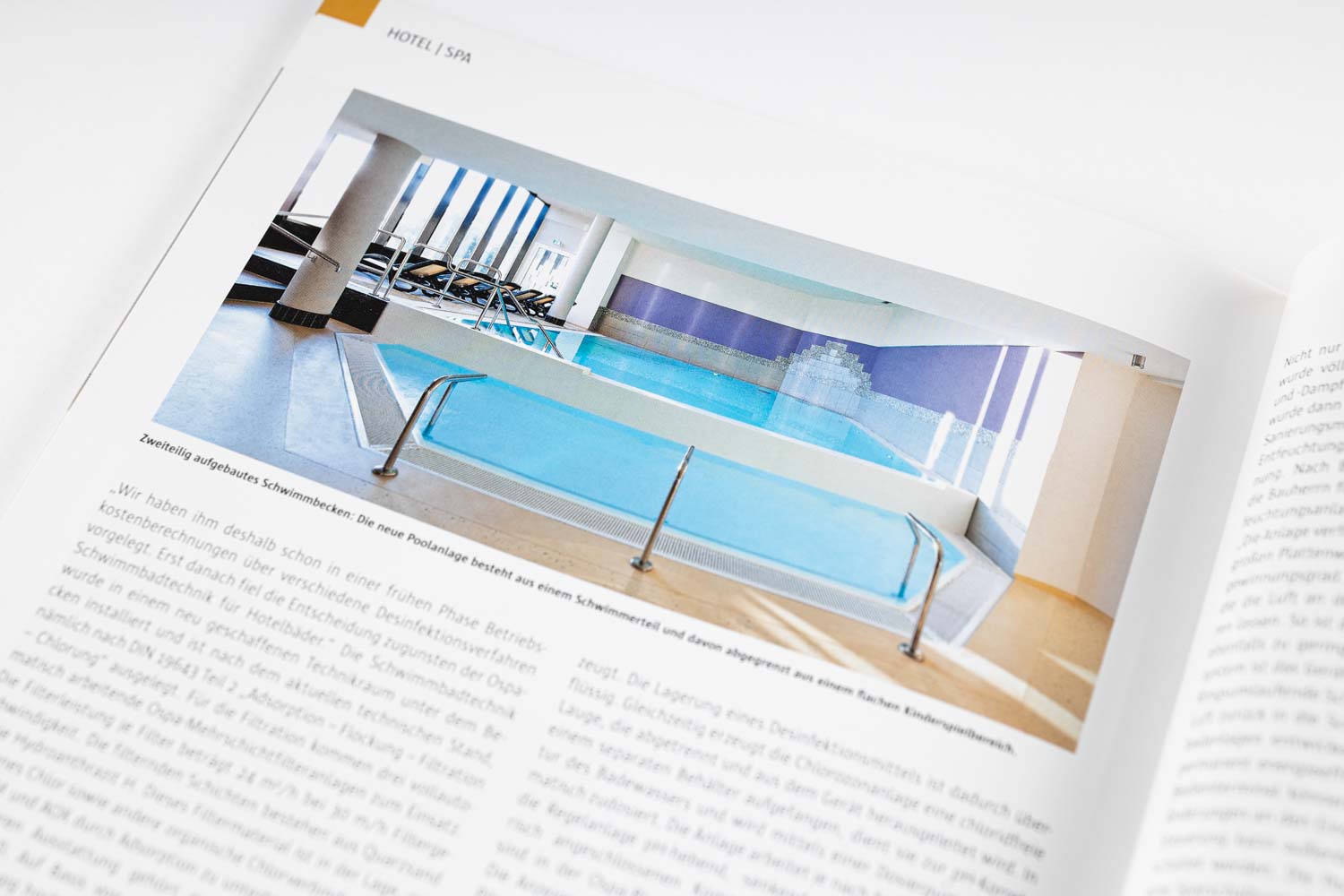 Schwimmbadfotografie Veröffentlichung im Magazin Spa & Home